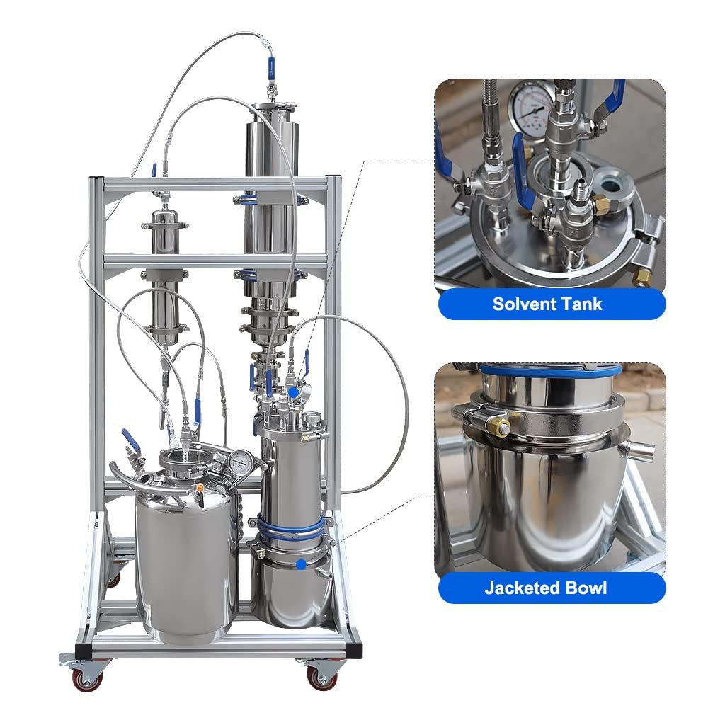 HNZXIB Stainless Steel Vacuum Chamber 2LB Closed Loop Extractor Used to Extract from Plant Leaves