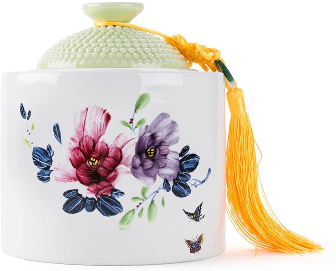 urna dla zwierząt, Ceramiczny słoik na herbatę, pojemniki słoiki(Green)