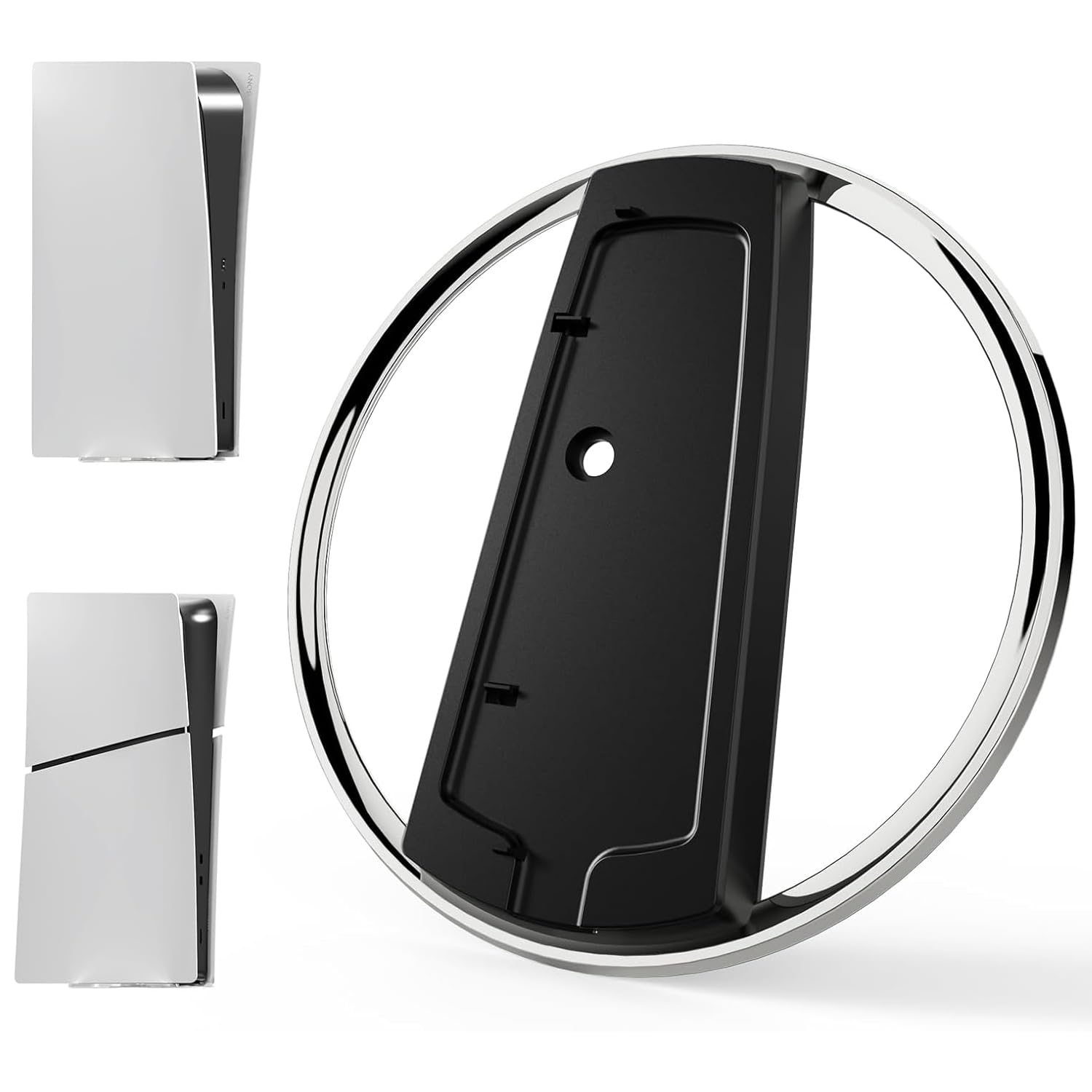 Juseisin for PlayStation 5 Slim Stand Vertical, Base for PS5 Consoles CFI-1000 Models, CFI-2000 Model with Screw, Anti-Rollover and Anti-Slip