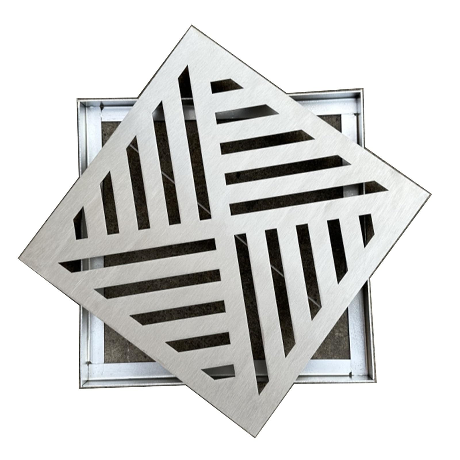 Arqueta 60x60 con Tapa, Rejilla Desague Jardin, Drenaje de Rejillas Densa, Adecuada para Aceras, Patios, Centros Comerciales(20x20x3cm/8x8x1.2in)