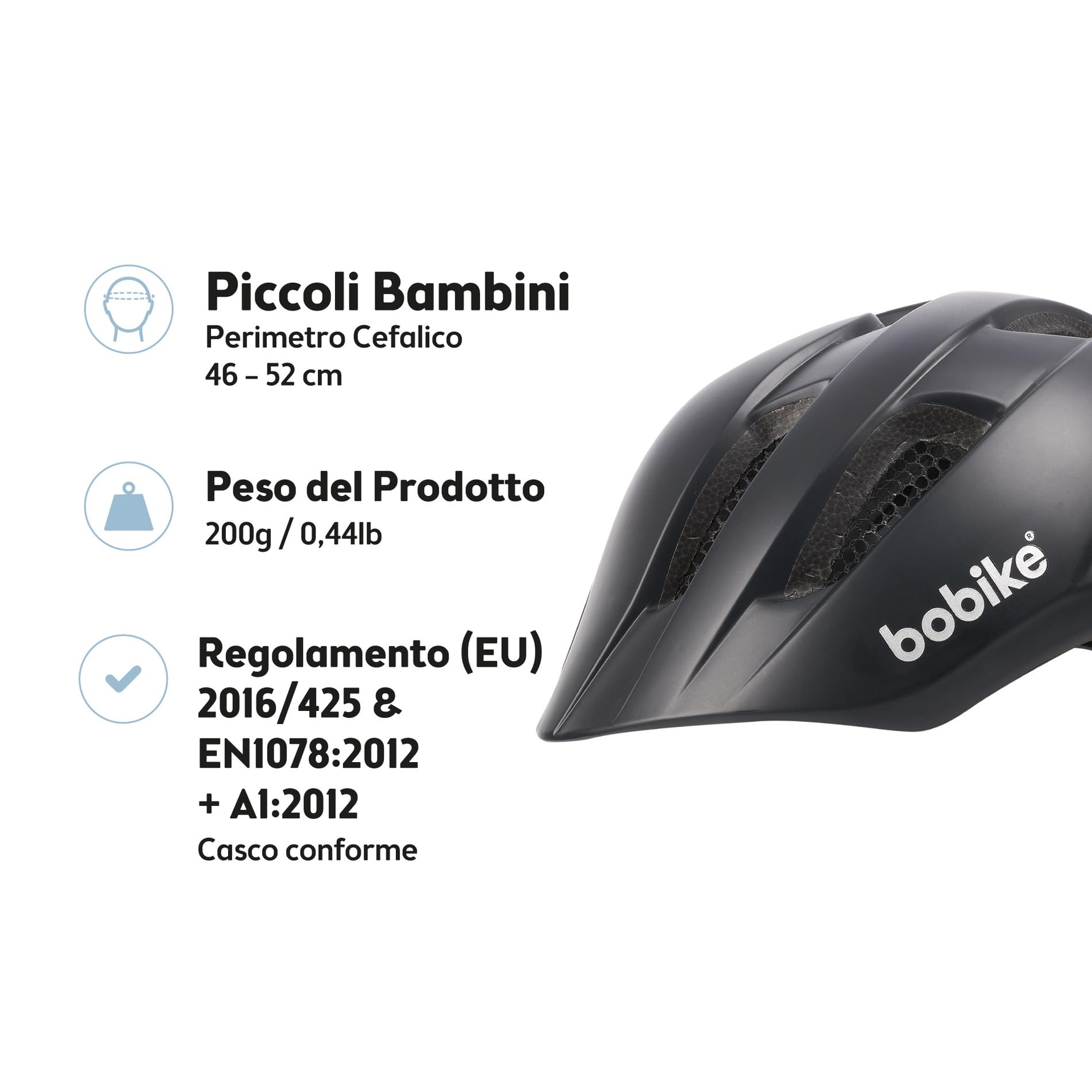 Bobike Exclusive Plus Helmet 8742000004 – Casco Bici Bebè/Bambino Piccolo, Multisport, 11 Prese D’Aria, Sicurezza Riflettente, Rete Anti-Insetti, Regolabile, XS, 2–3 Anni, 46–52 Cm, Grigio Urbano