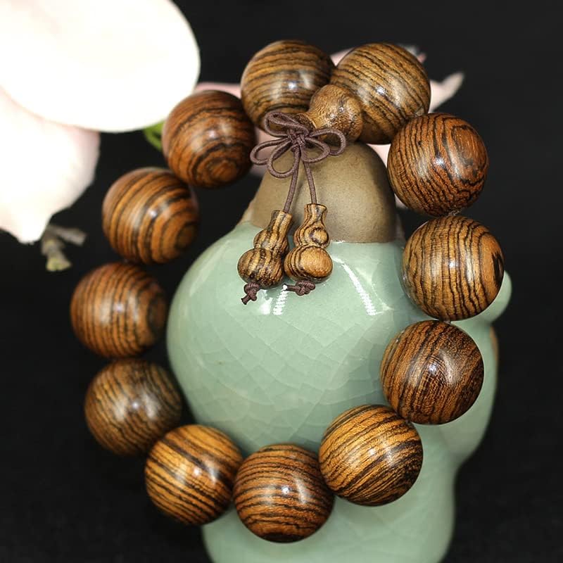 虎皮檀手串佛珠手链 虎斑木纹念珠木质坚硬 男女款流行珠子(25mm*10颗【精品配饰款】)