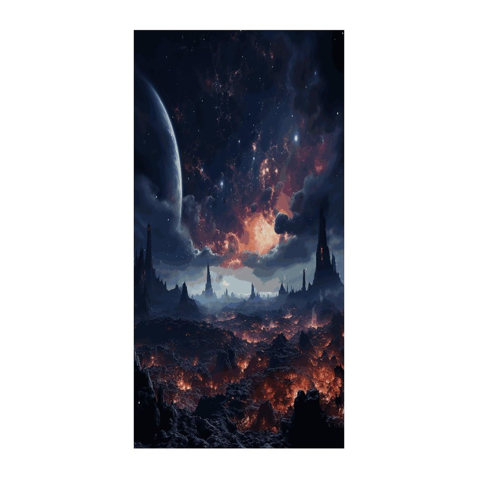 Adfgyerh Style Space Stars Curtains，Polyester Blackout Extra Wide，Door Curtain， 35.4X 70.9 Inch For Temporary Room Dividers Bedroom Living Room，Room Darkening Curtains ，For Doorway Privacy For Wall Hanging Decorat
