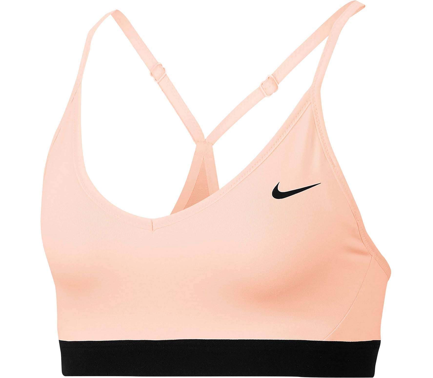 Nike Indy sportowy biustonosz damski różowy Washed Coral/Black/Black X-S