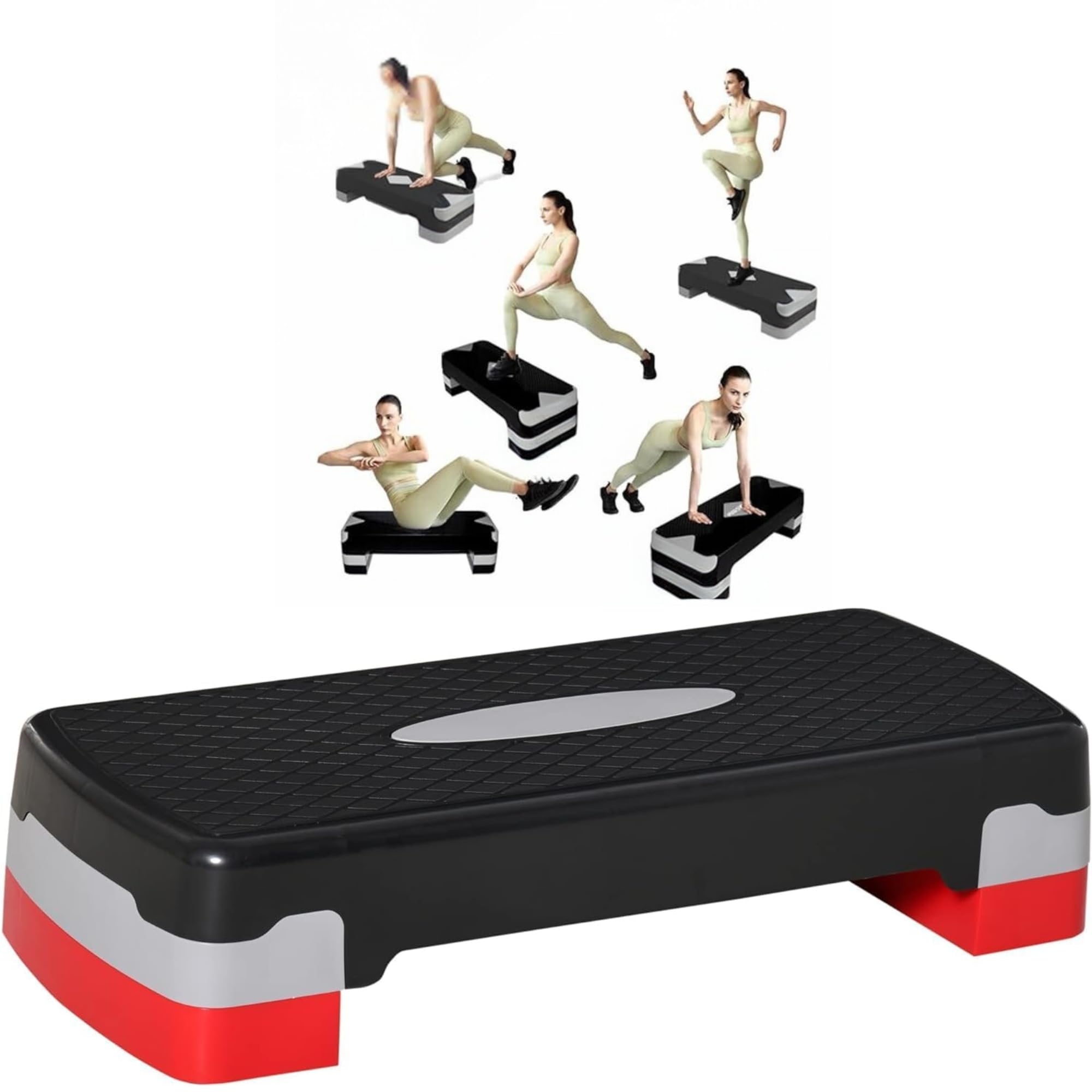 Steppbrett Fitness Aerobic Stepper Höhenverstellbar Step Bench Mit Stufen. Rutschfestes Trainingsgerät Für Büro Und Zuhause. Trainingsgeräte Für Zuhause