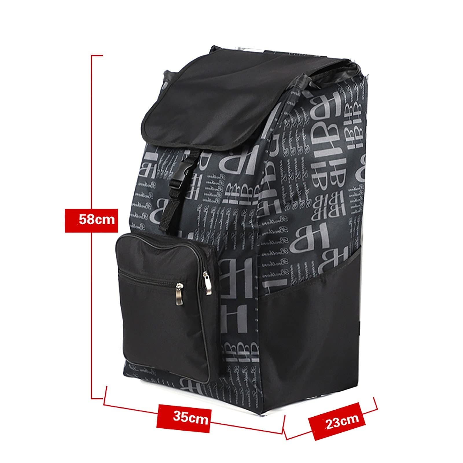 Bolsa de Repuesto para Carrito de Compras Reutilizable - Bolsa de 47L, con Bolsillos Laterales/Plegable (Color: