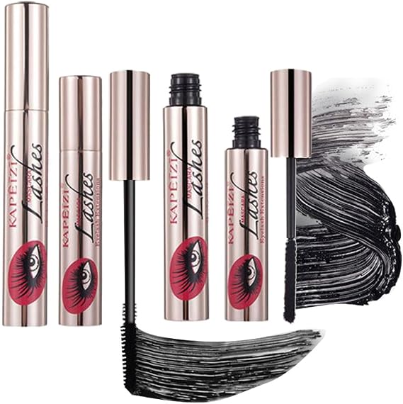 4D Silk Fiber Lash Mascara, Fber Lashes Mascara Waterproof, Long-Lasting, No Clumping, No Smudging, Longer, Thicker, Black (2)