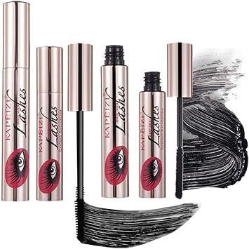 4D Silk Fiber Lash Mascara, Fber Lashes Mascara Waterproof, Long-Lasting, No Clumping, No Smudging, Longer, Thicker, Black (2)
