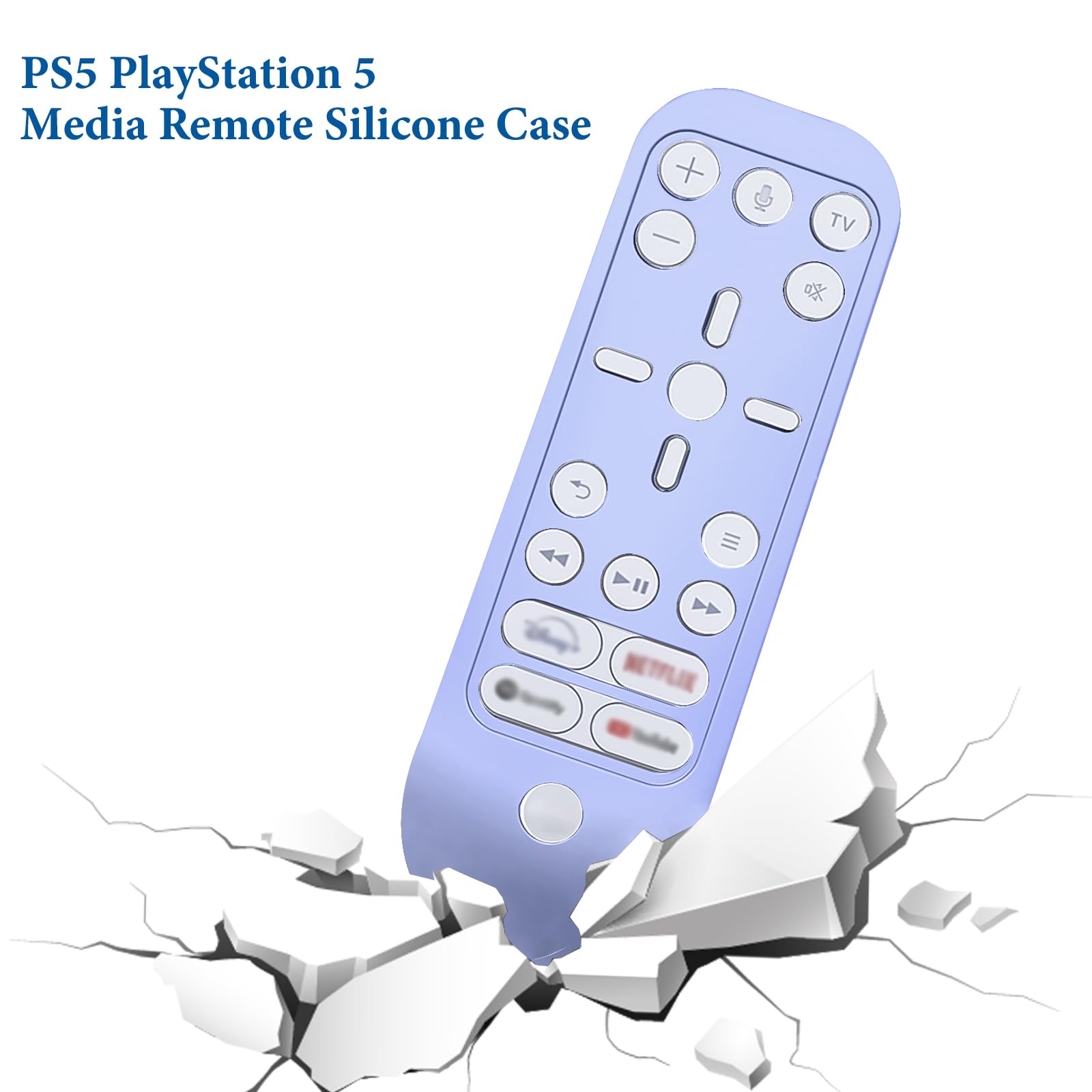 Geekria PS5 Remote Cover Skin Funda de Silicona, absorción de Golpes, Lavable, Funda Protectora de Silicona de Cuerpo Completo para Control Remoto PS5 (Azul)