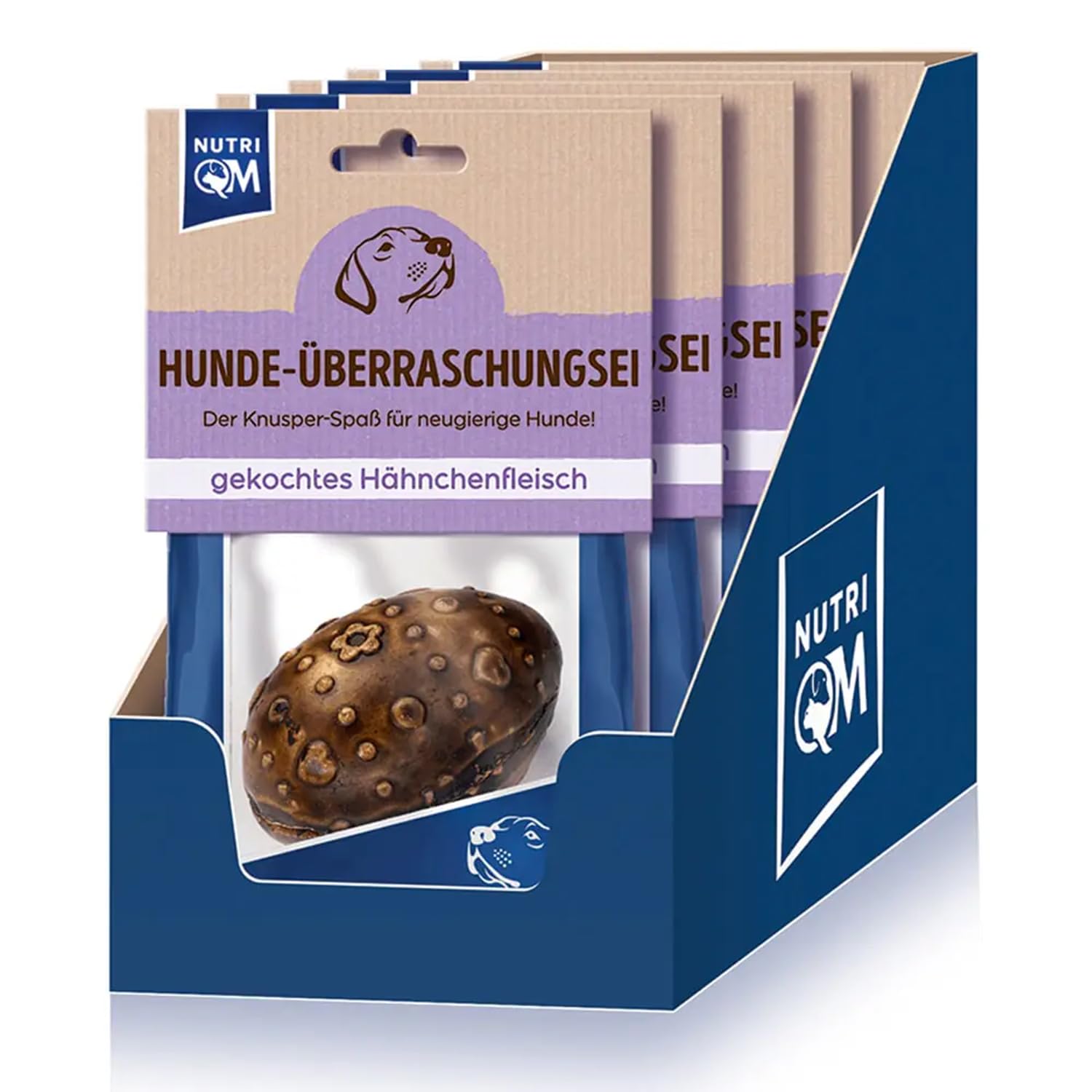 NutriQM® Hunde Überraschungsei mit Huhn – Hunde Ostergeschenk – 5 Stück - Essbare Eierschale mit Überraschung – Ideal als Oster Leckerli für Hunde – Knusper Hundesnack für neugierige Vierbeiner