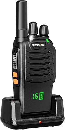Miniatura 10 de Retevis H-777H Walkie Talkies con auricular, radio de 2 vías de largo alcance, pantalla oculta, carga USB-C, alarma de emergencia, radios
