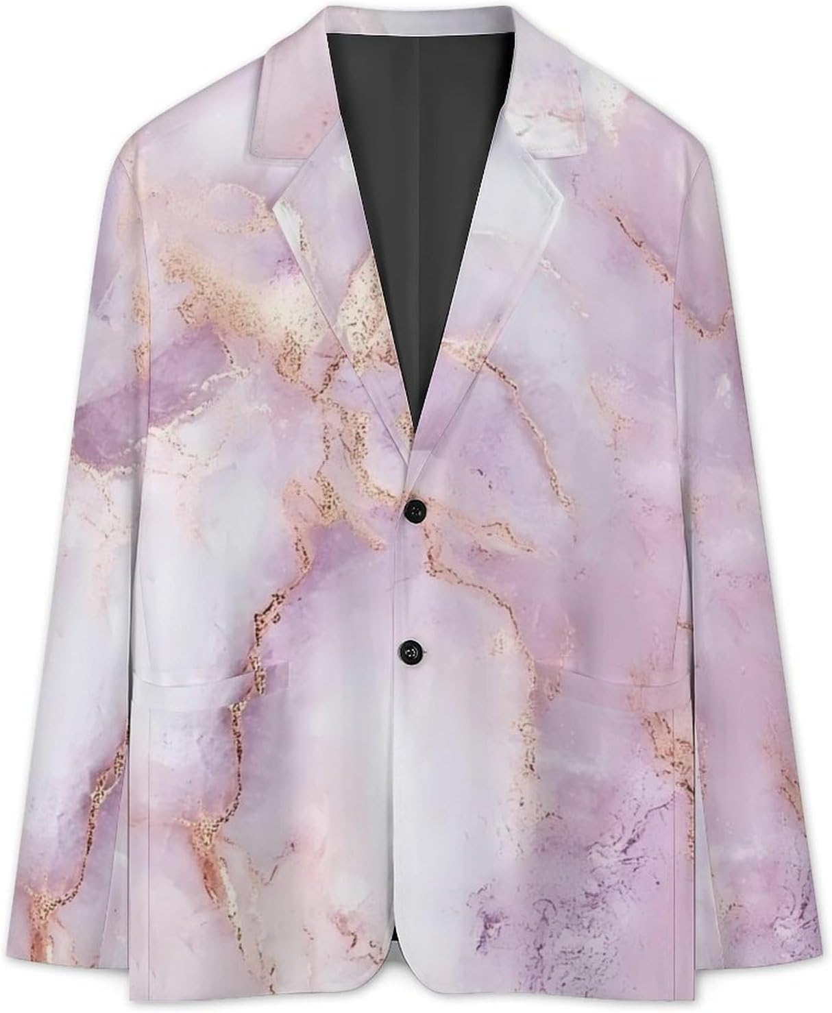 Rose Golden Marble Texture Suits Blazer for Men Two Buttons Business Jacket Coat Wedding Dinner Party