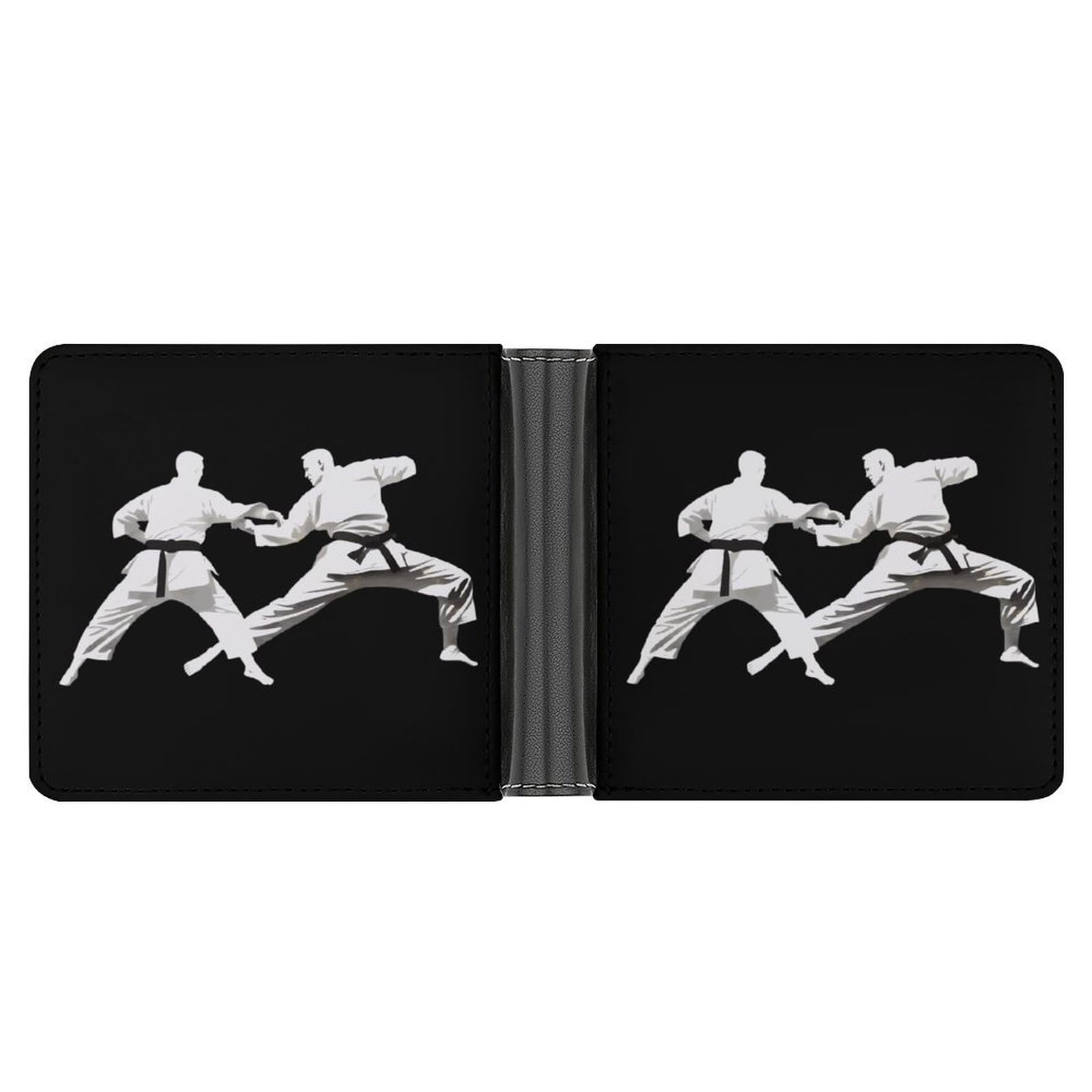 Karate Funny Men's Slim Bifold Wallet with Multiple Card Slots Front Pocket Purse