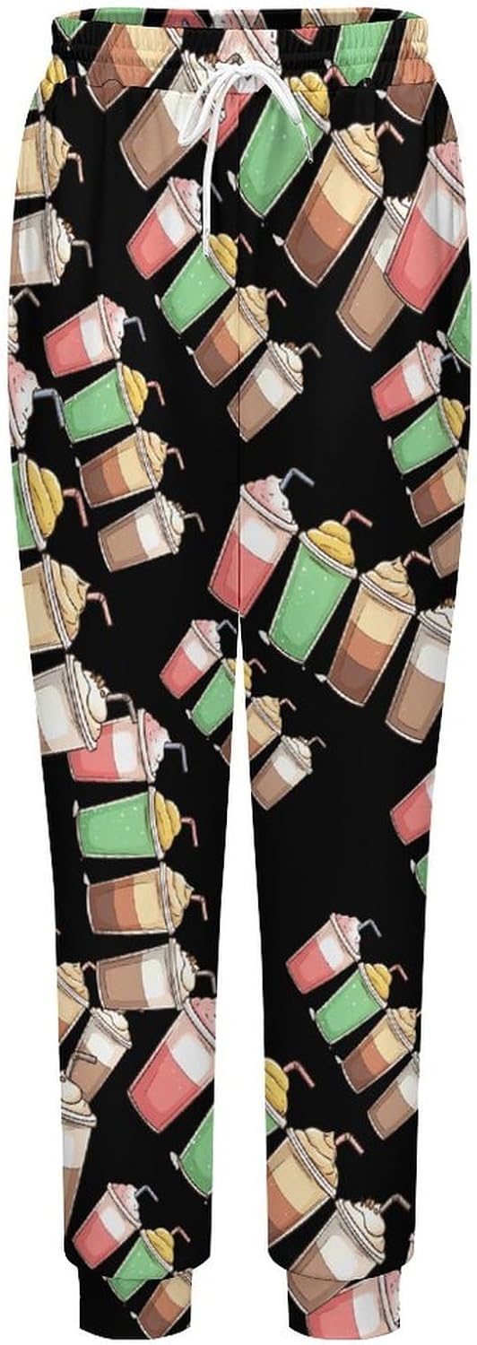 Coffee Drinking Cup Men's Pants Athletic Workout Sweatpants Jogger Casual Pant for Sports Home