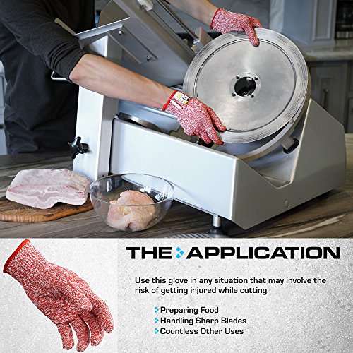 Glove Station Ultra Durable Series Cut Resistant Gloves - Cutting Gloves For Chefs, Bbq And Cooking - Level 5 Protection; Food Grade Safe Cut Proof Gloves - Red, Large Size [2-Pack] #TOP5