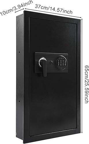 Miniatura 2 de Caja fuerte montada en la pared de 25.5 pulgadas de alto x 3.9 pulgadas de ancho x 14.5 pulgadas de largo, caja fuerte electrónica para seguridad en