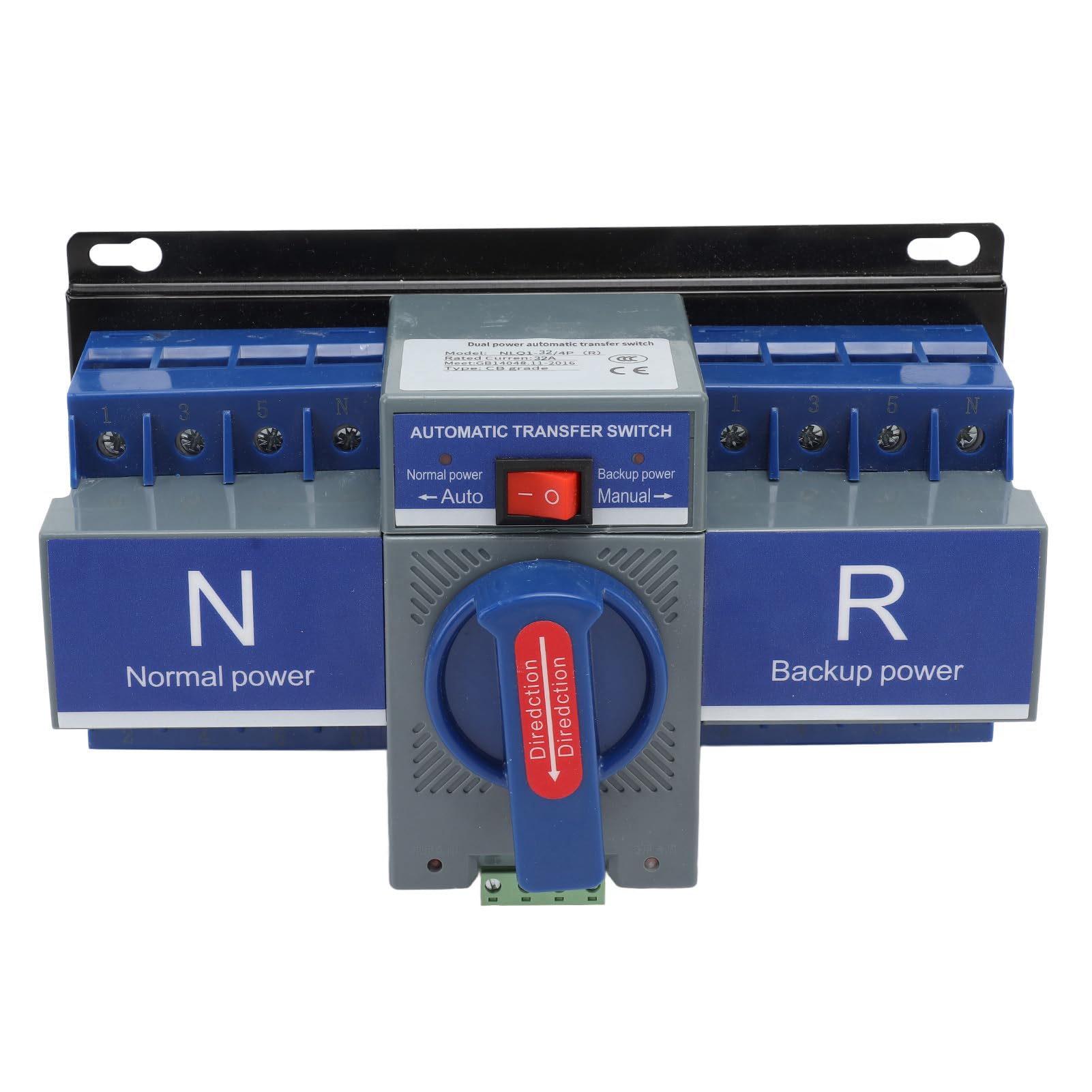 Hyuduo Automatischer Dual-Power-Transferschalter, PC-Gehäuse-Umschalter, 4P AC400V, Weniger Als 3 S Transfer, 50 60 Hz, Überlastschutz für die Industrielle Leistungssteuerung von Banken (32A)