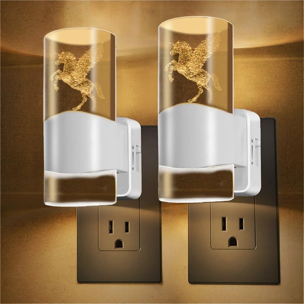 Entrance nowa lampka nocna LED z rzeźbieniem 3D – lampa ścienna z czujnikiem ruchu do korytarza, sypialni, na schody (styl 1,2 szt.)