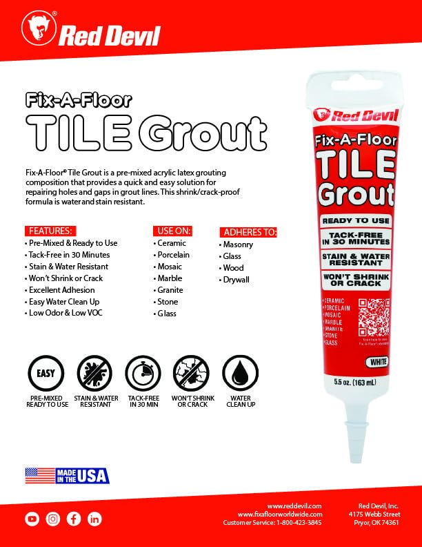 Miniatura 3 de Fix-A-Floor Lechada para azulejos - Almendra - 5.5oz. Tubo de compresión