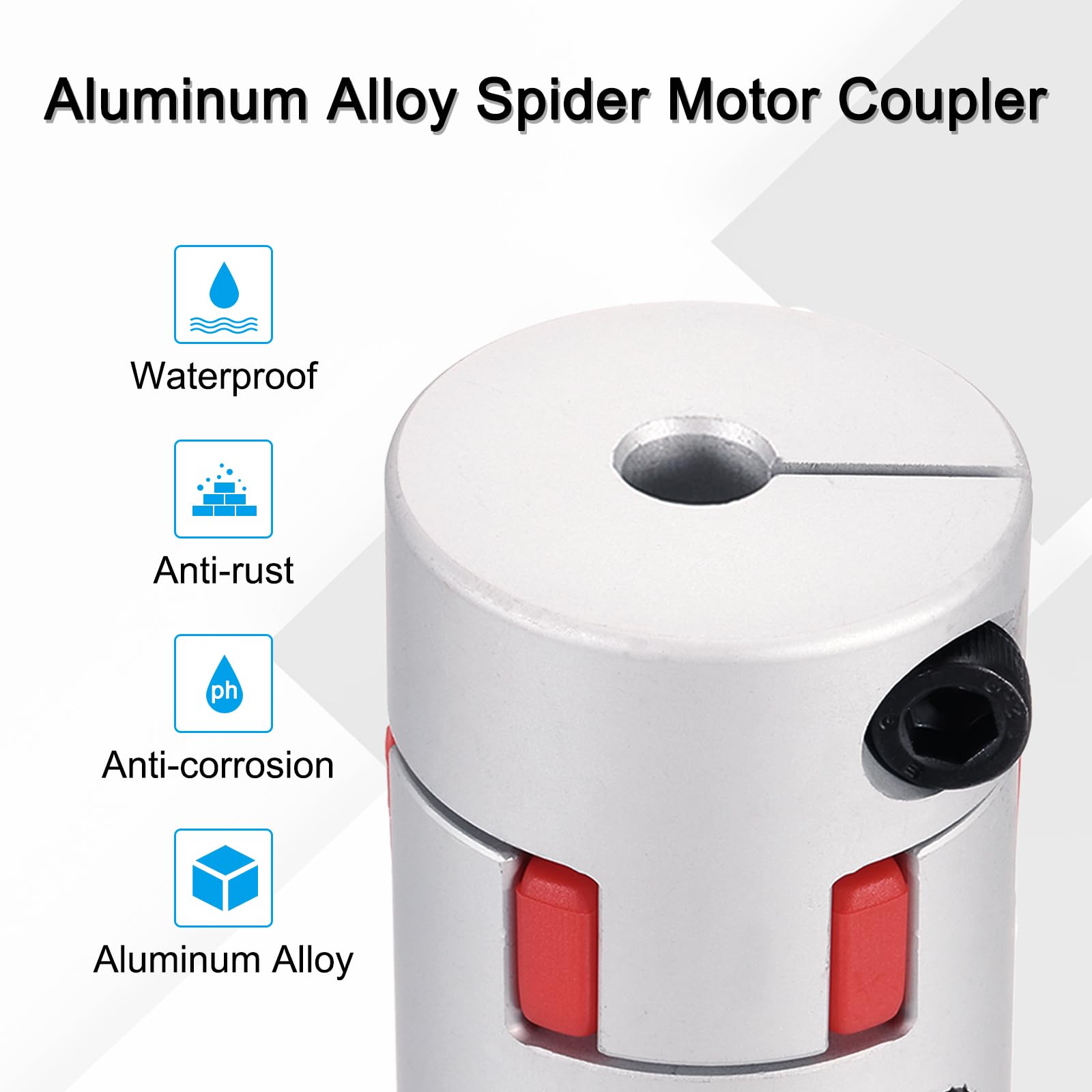 QUARKZMAN Aluminiowe sprzęgło wału 14 mm do 20 mm, elastyczne złącze Spider dł. 50 mm x śr. 40 mm, przegub sprzęgający, złącze wałka Spiderwału, do drukarki 3D, "zrób to sam", frezarki CNC