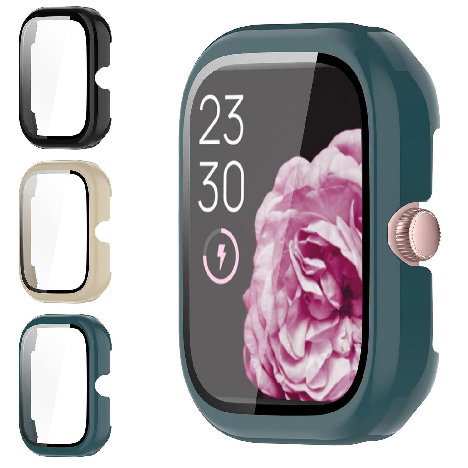 [3Pack] Case with Tempered Glass Screen Protector Compatible with TOOBUR/Faweio/OCTANDRA/WMK IDW16 & Quican W16B, Bumper Full Coverage Protective Hard PC Cases Face Cover for IDW16 1.95"