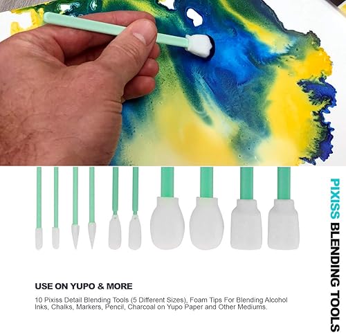 Miniatura 4 de Paquete de tintas de alcohol para piñata jacquard en blanco y negro, blanco y mantilla y 10 herramientas de mezcla de tinta Pixiss