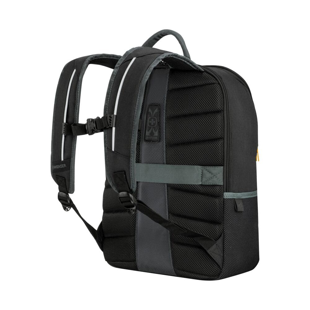 WENGER Move Mochila para portátil con compartimento para tableta, notebook de hasta 16", 22 l, mujer/hombre, negocios, universidad, escuela viajes, negro, 612570