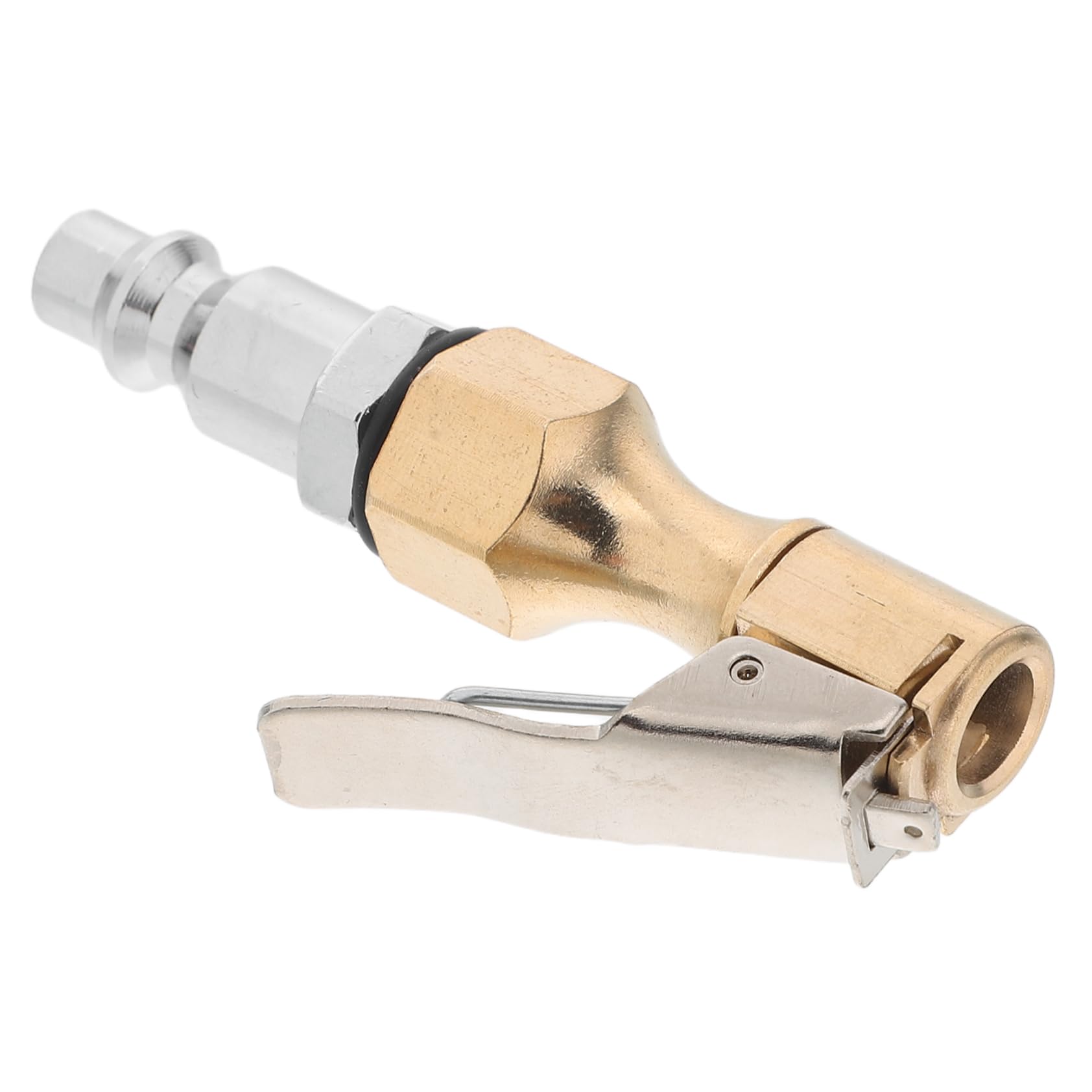 Cabilock Heavy Duty Brass Air Chuck with Locking Clip American Threaded Adapter for Tire Inflation Secure Seal for Pressure Gauges and Compressors for Valve Replacement