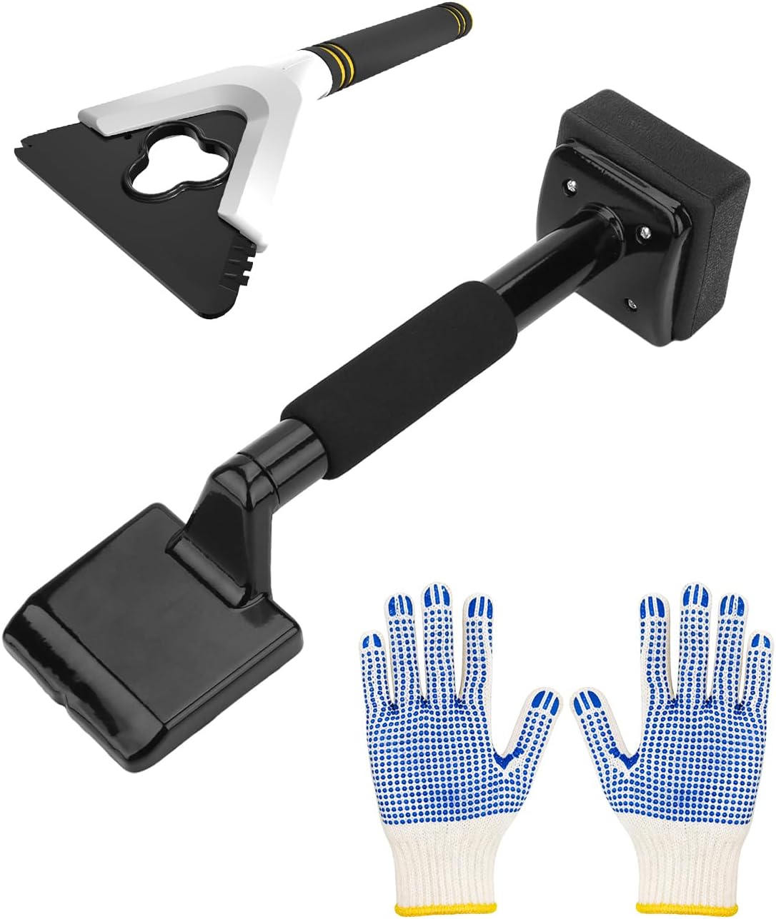 Carpet Knee Kicker Tool Kit with Carpet Tucker, Stretcher Tools for Carpet Stretching and Tucking with Anti-slip Gloves for Carpet Installation Work