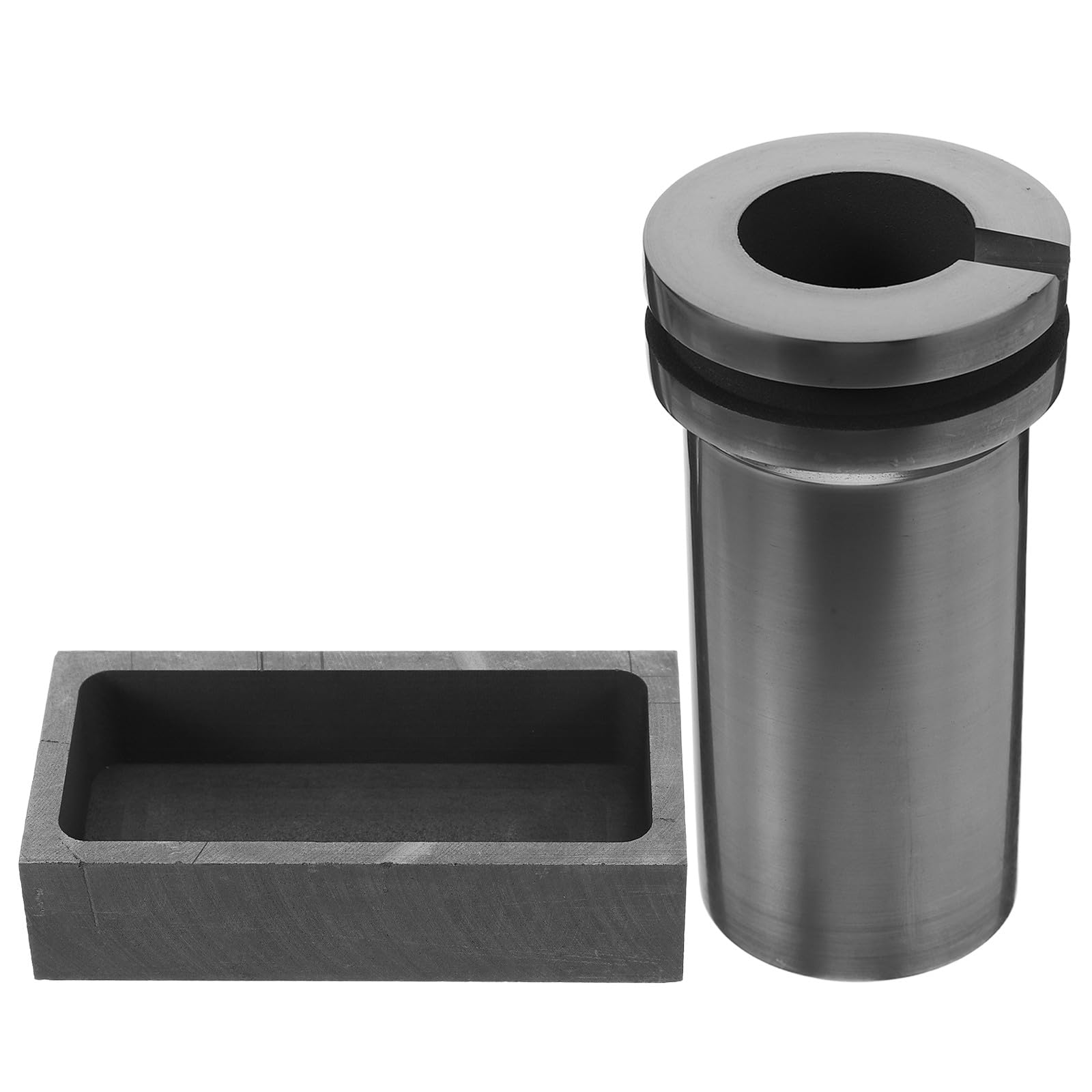 2 Stück Graphit Gusstiegel aus Graphit für Gold und Silberschmelzen Vielseitige Kupferschmelzwerkzeuge mit Verbessertem Metallfluss für Labor und Schmelzofenbetrieb
