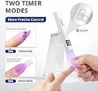 Vista 6 de AIRSEE Mini Handheld UV Light with Storage Bag & Stand,Cordless and Portable Nail Lamps,2 Timers & LCD Display for Fast Cure All Soft Gels, White