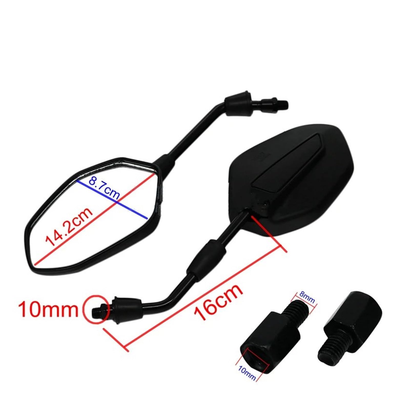 Lusterka wsteczne Lusterko Motocyklowe Skuter Elektryczny Rower Uniwersalny Części Zamienne Tylne Lusterka Boczne 8mm 10mm Lusterka wsteczne Bar End