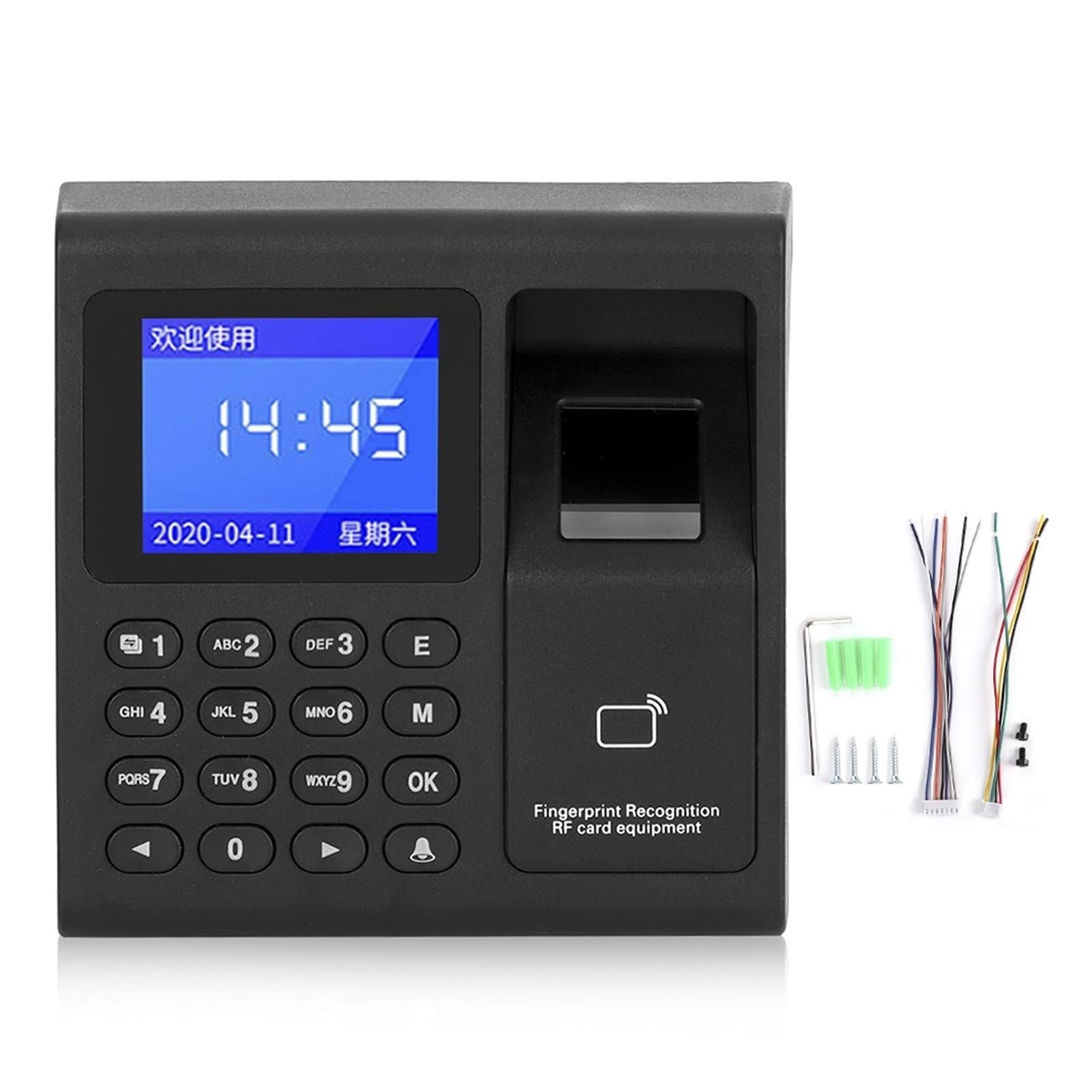 Biometric Time Attendance Machine with Fingerprint, Password &amp; ID Card, 100,000 Records, 1.8" LCD, Keyless Entry, Disk Data Transfer