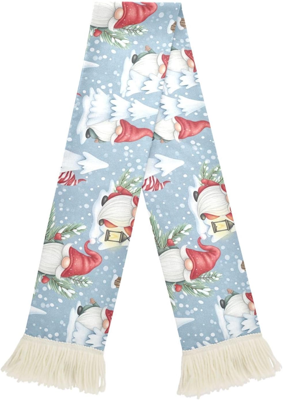CHIFIGNO Christmas Gnomes Winter Sports Fan Scarf with Fringe, Soft Polyester Sweat Towel Wrap for Soccer Cheering, Quick Dry
