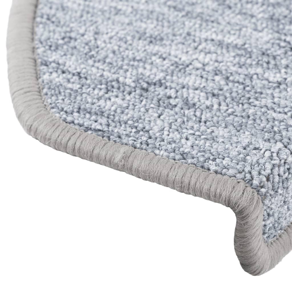 vidaXL 15x Tapis d'Escalier Tapis de Marche d'Escalier Protection d'Escalier Surface Antidérapante Intérieur Maison Gris Clair 65x24x4 cm