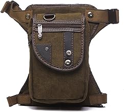 Xieben Canvas Drop Leg Sac pour Hommes Femmes Moto Vélo Equitation Vélo Multi-Usage Cuisse Taille Fanny Pack Voyage Sports Pêche Chasse Randonnée Camping en Plein Air Café