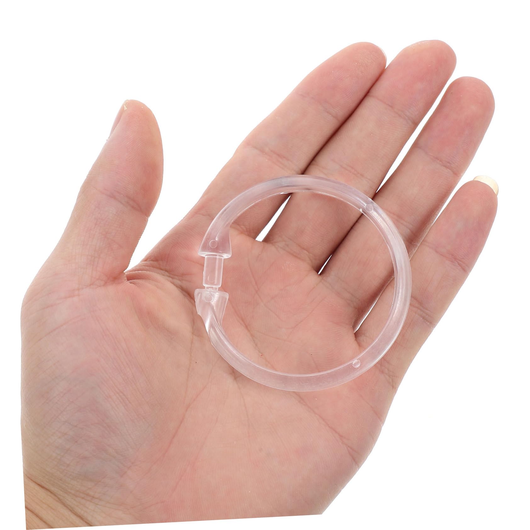 50 Pezzi Anelli per Doccia in Plastica Trasparente con Chiusura Scatto Sicura Anelli Bagno Resistenti Compatibili con Asta Doccia e Tende Spesse Accessori Bagno Multifunzionali