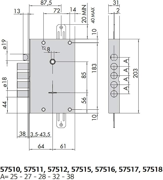 Cisa 48338 57515-38-0 Lock D/M APPL TRIPL S/A