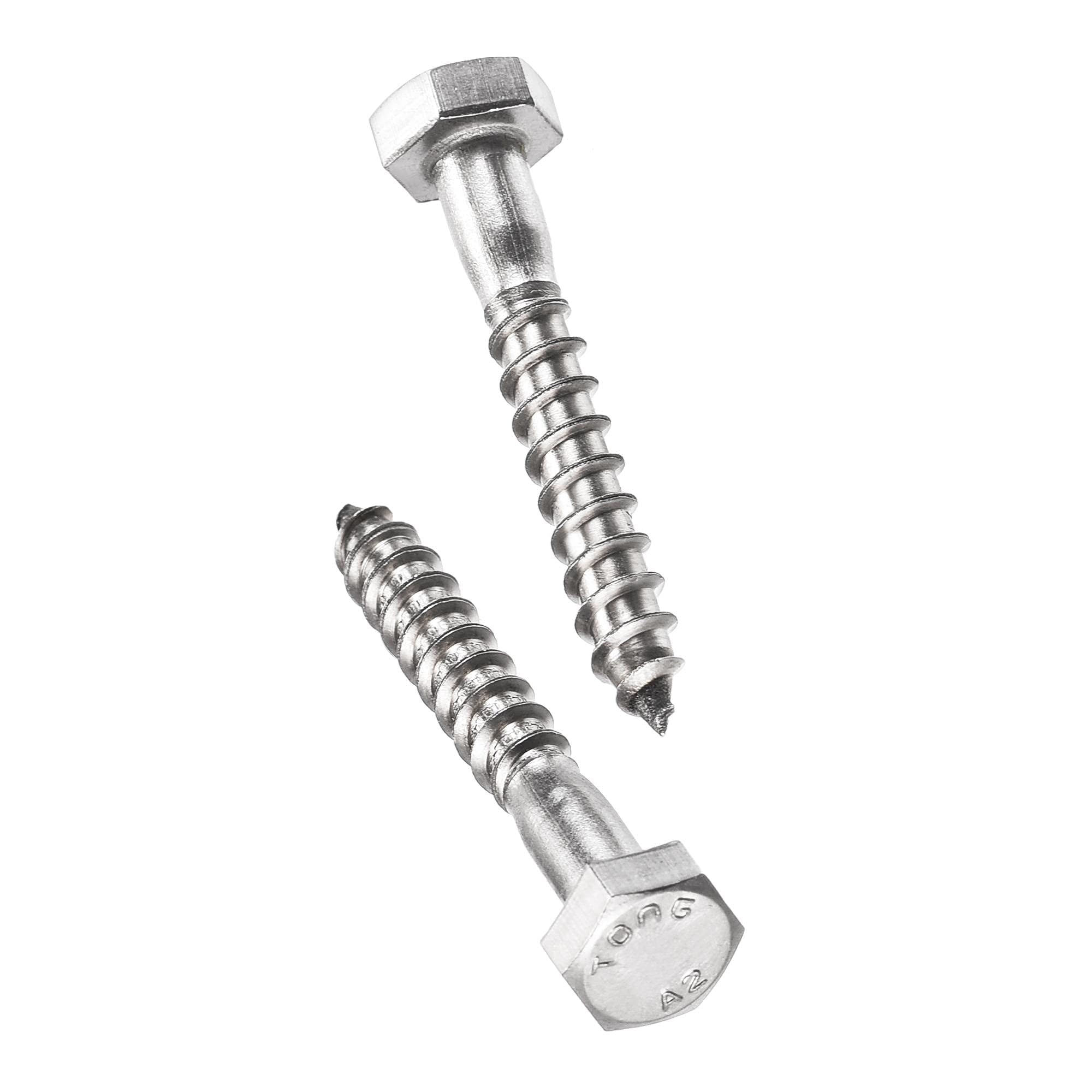 TA-VIGOR 10Pcs Coach Screws, M6 x 40mm Hex Head Lag Bolts