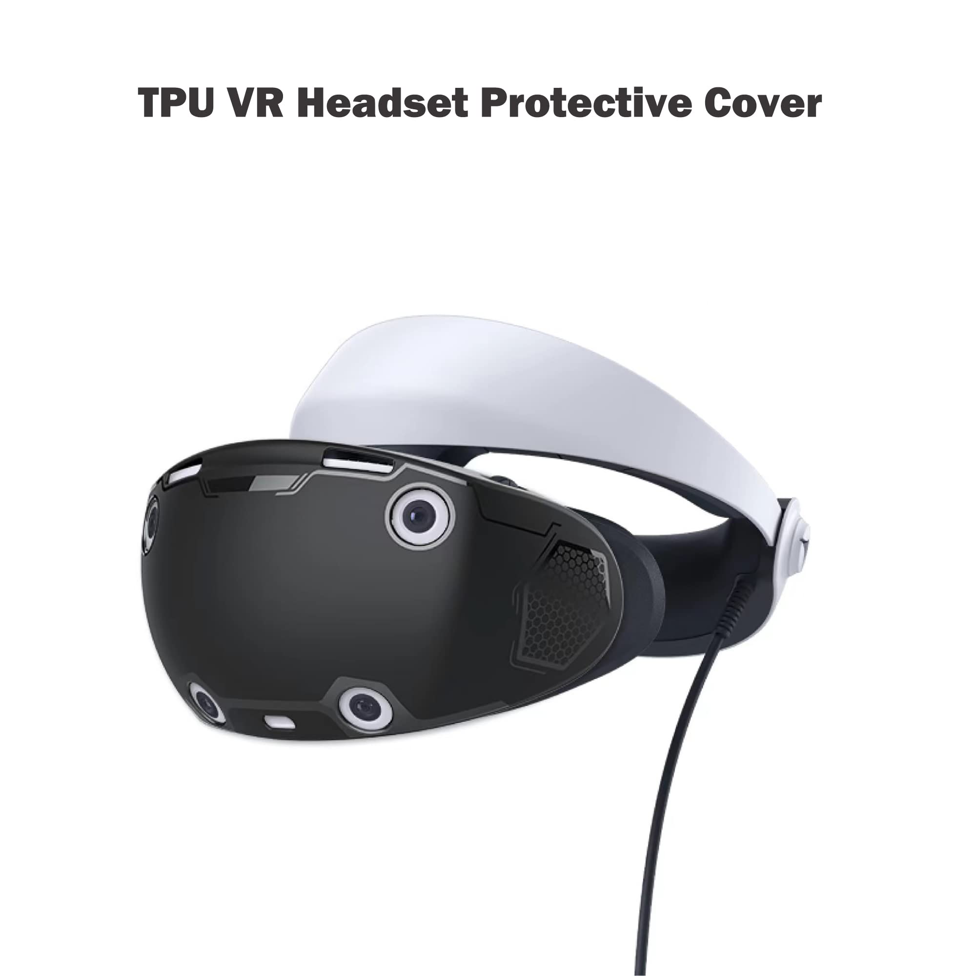 Ensemble de coques de protection VR compatible avec PS VR2, casque VR en silicone, coque d'objectif, coussinets antidérapants en silicone, capuchon à bascule