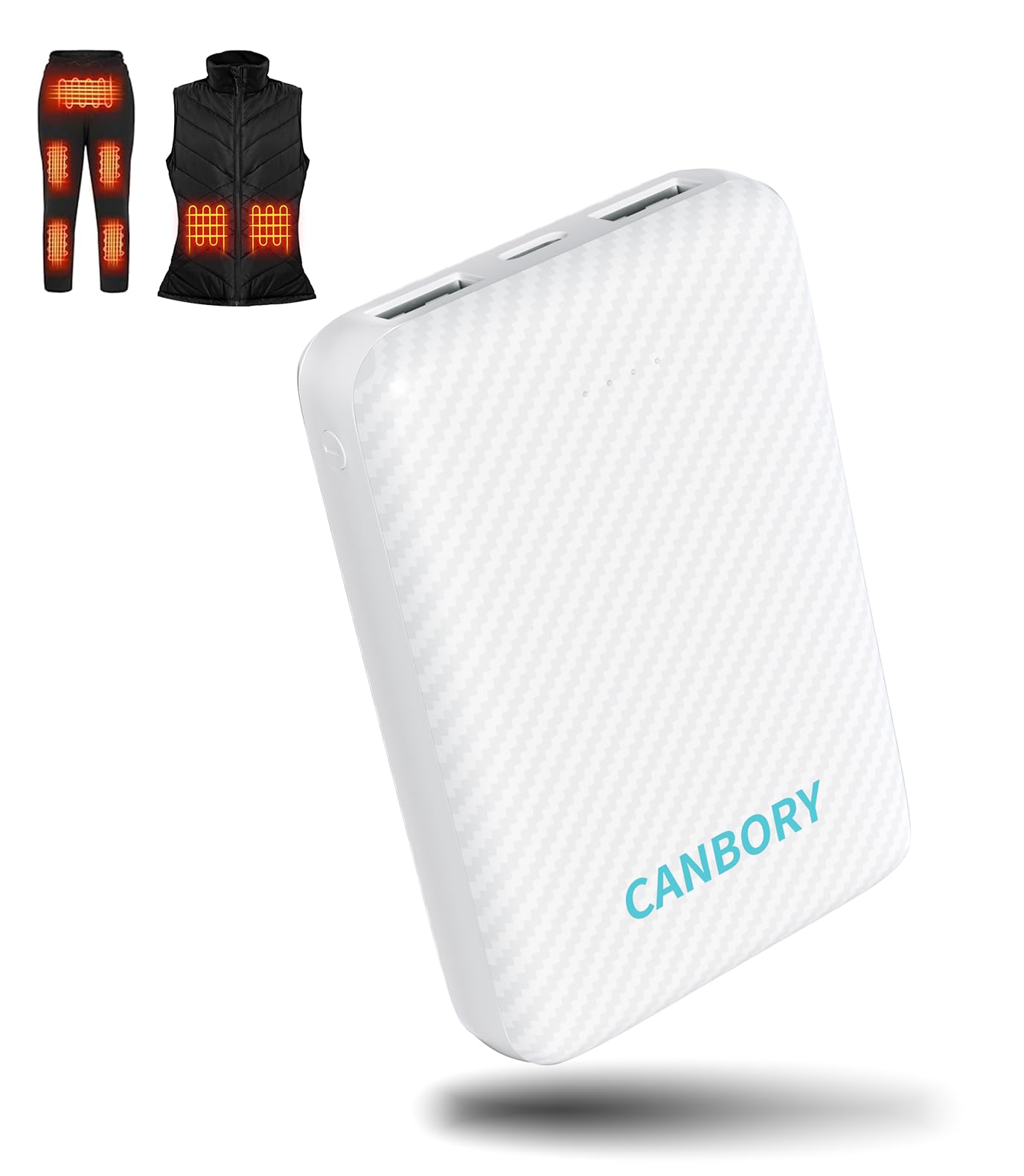 CANBORY Heated Vest Battery Pack,???????????????????????????????? 5V 2A/3A USB-C Out/in Power Bank for Heated Jacket Heated Pad Heated Hoodies Pocket Size