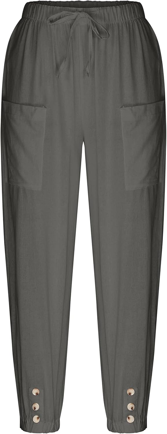 Bozanly Women's Casual Lantern Harem Loose Capris Pants Summer Yoga Slacks Trousers with Pockets - Image 5