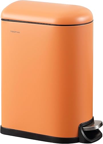 Miniatura 14 de happimess HPM1009H Roland Mini - Cubo de basura de 2.6 galones con apertura por pedal, color azul piscina, con tapa de cierre suave, resistente a