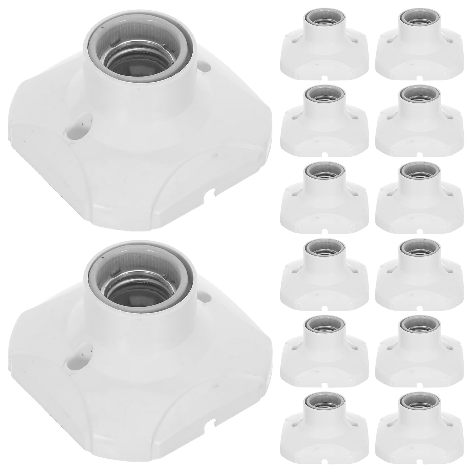 Portalampada a Vite E27 Bianco 20 Pezzi per Lampade a Soffitto