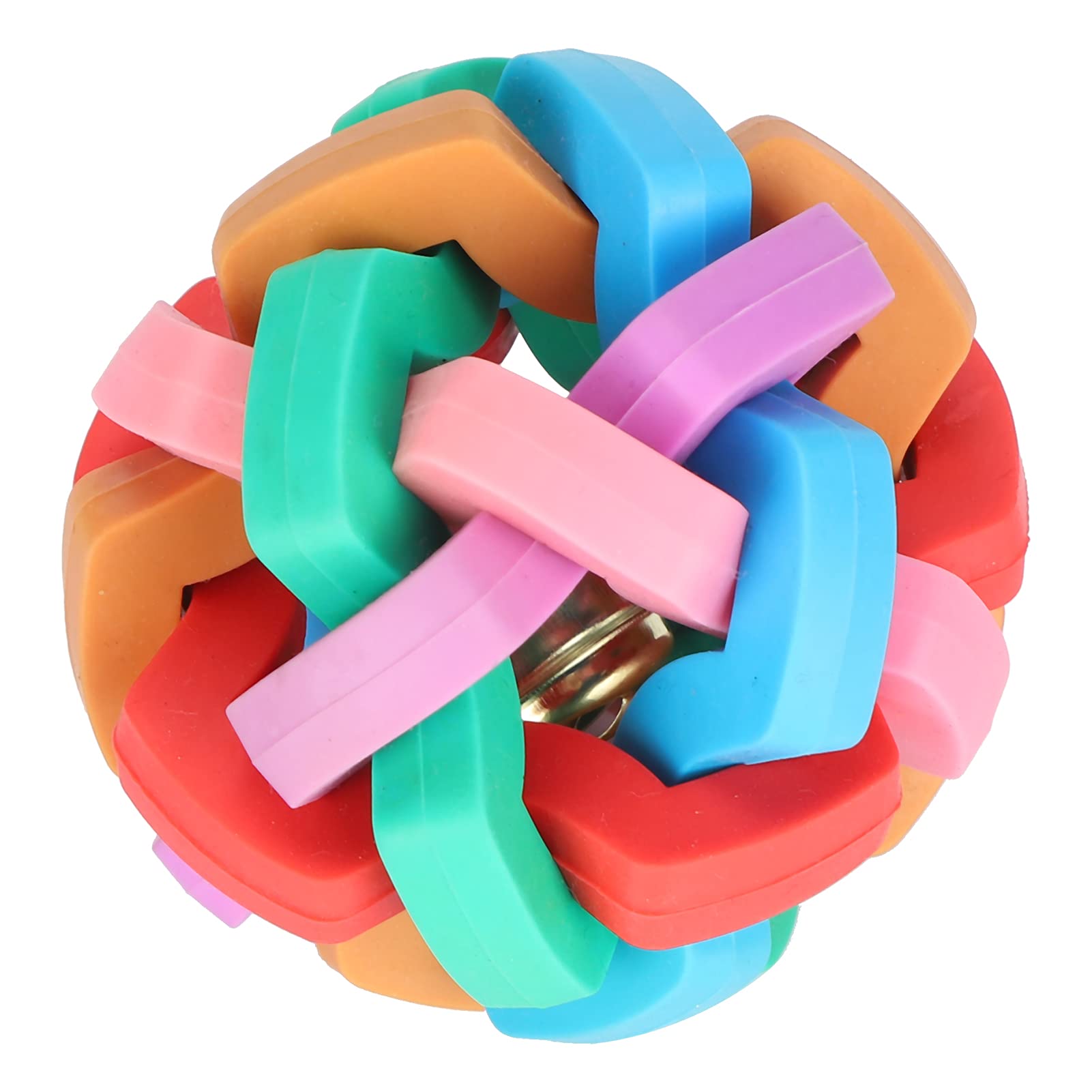 GLOGLOW Rubber Ball Dog Toy Colorful Soft Ball Chewing Interactive Toy with Inside Bell for Puppy Dogs Cats