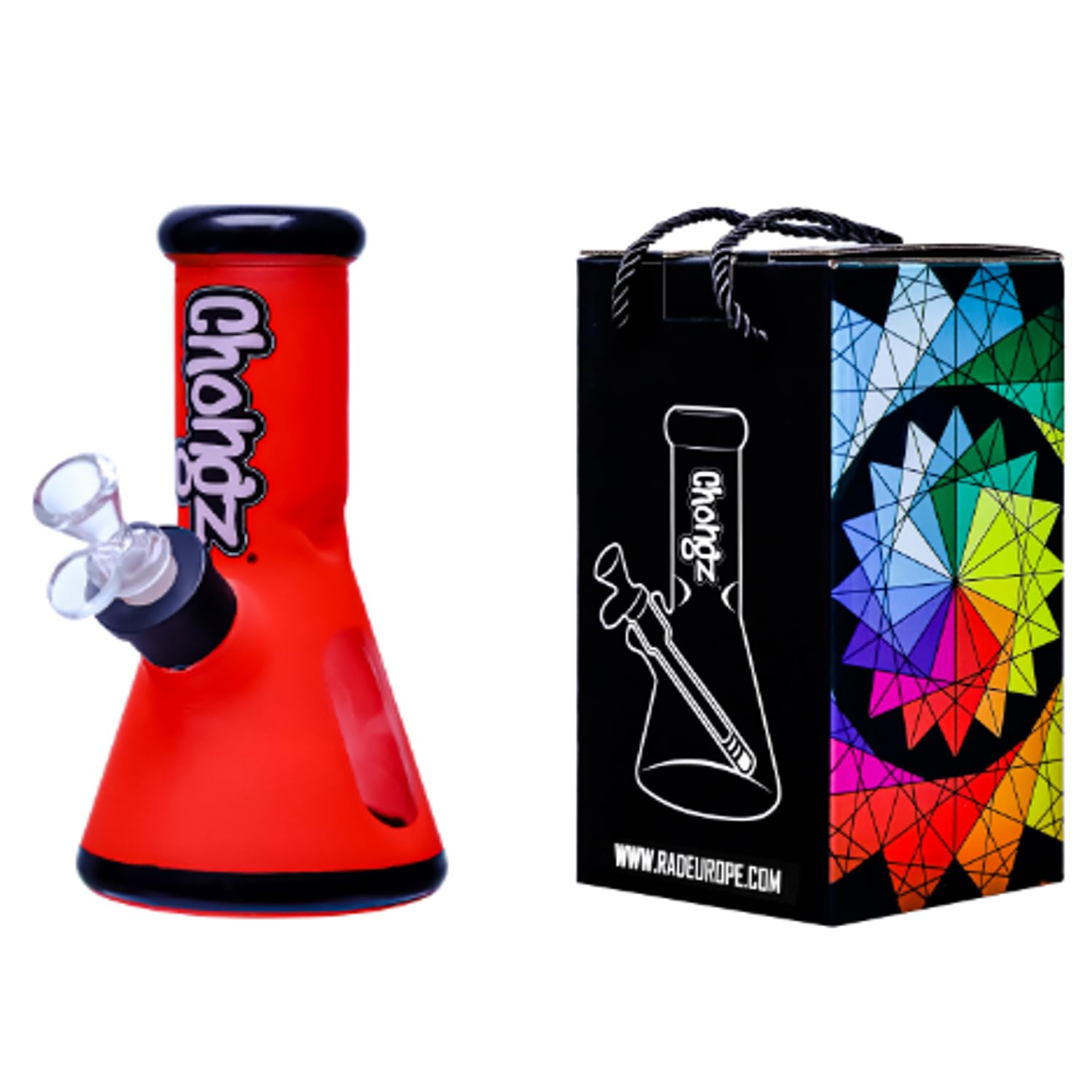 Chongz 20cm 7mm "NEO GEO" Waterpipe (Neon Red)