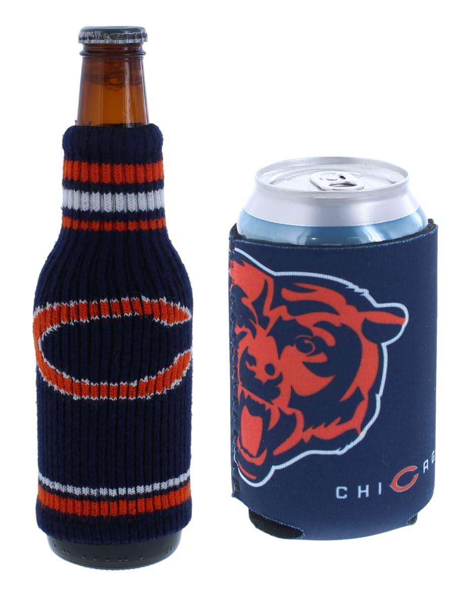 Football Can & Bottle Holder Insulator Beverage Huggie Cooler (Chicago Krazy (Bears)) โ image 1