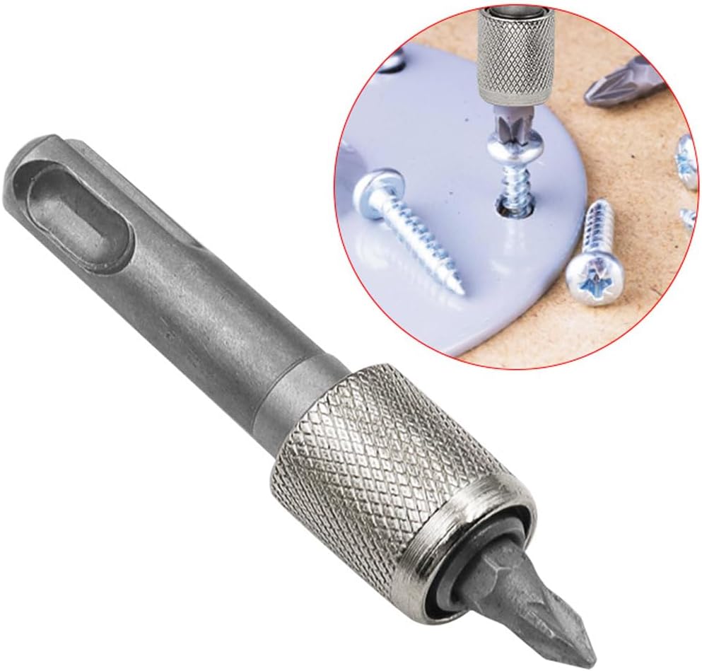5Pcs SDS-Plus Drill Chuck Adapter, 6.35mm 1/4 Inch Hex Socket Screwdriver Drill Bit Holder Converter for Electric Hammer Drills