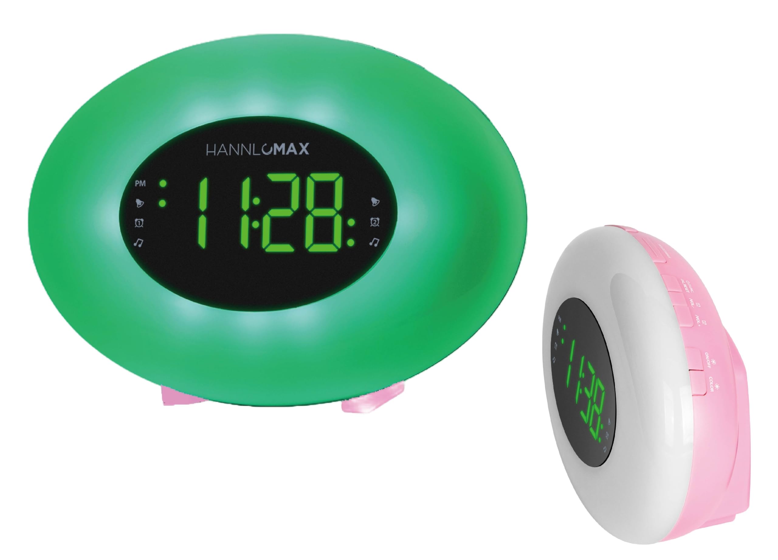 HANNLOMAX HX-162CR AM/FM PLL Radio with Alarm Clock, RGB Mood Light (7 Colors) and Dynamic Mode, 1" LED Display with dimmer Function, AC Operation only (Pink)-image-19