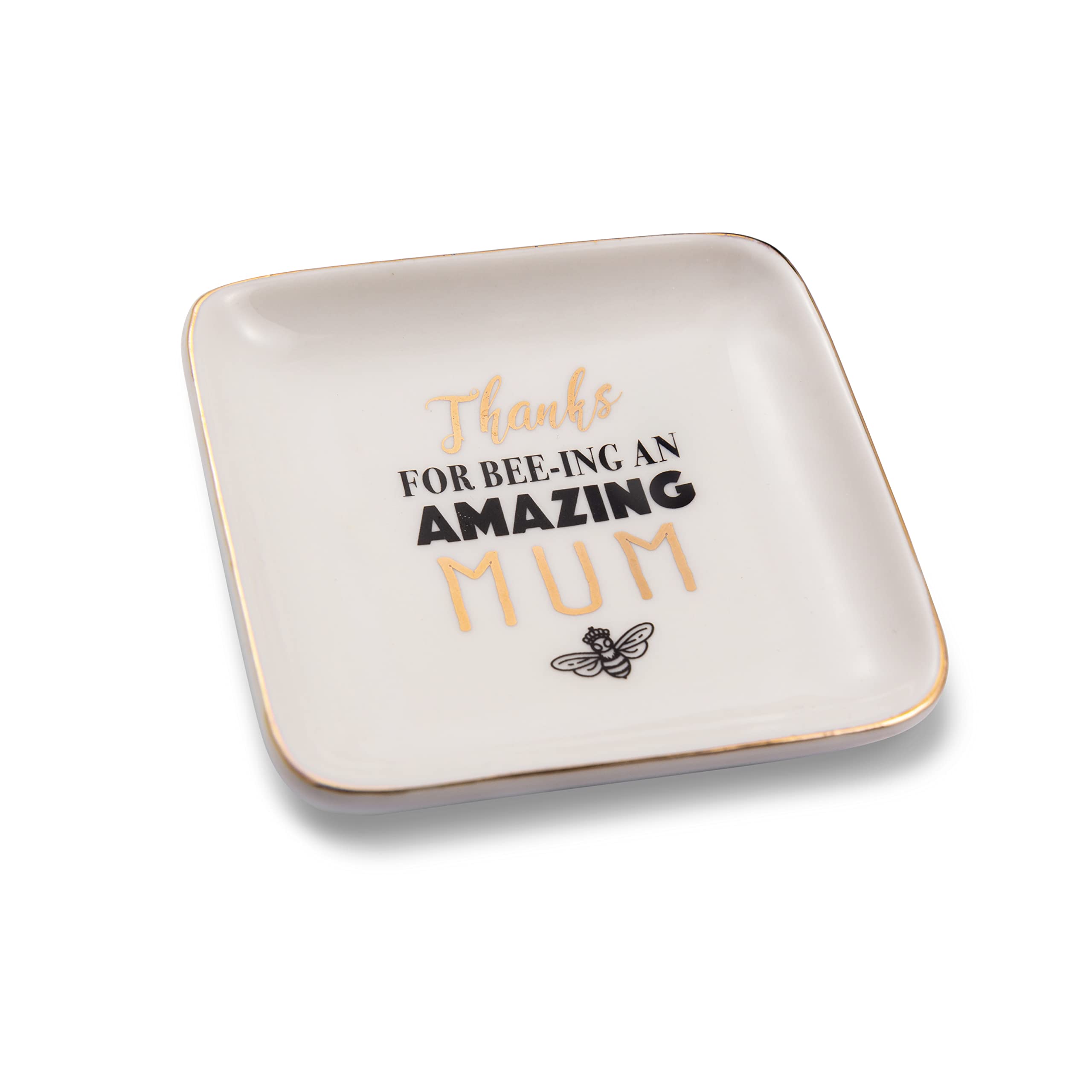 History & Heraldry White Thanks For Bee-Ing An Amazing Mum Ceramic Trinket Tray Sentimental Gift Idea 280000002 280000002